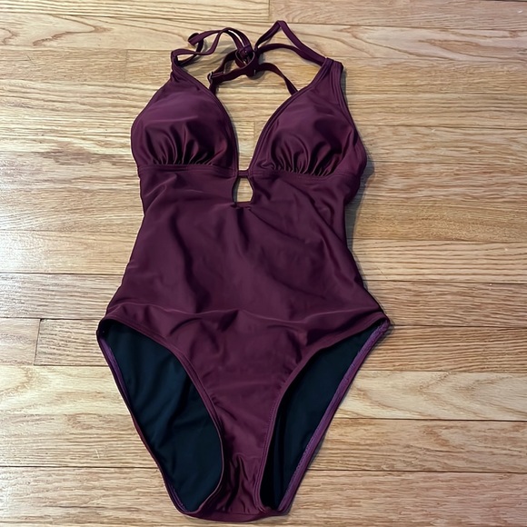 Maroon One Piece Bathing Suit - Picture 1 of 4